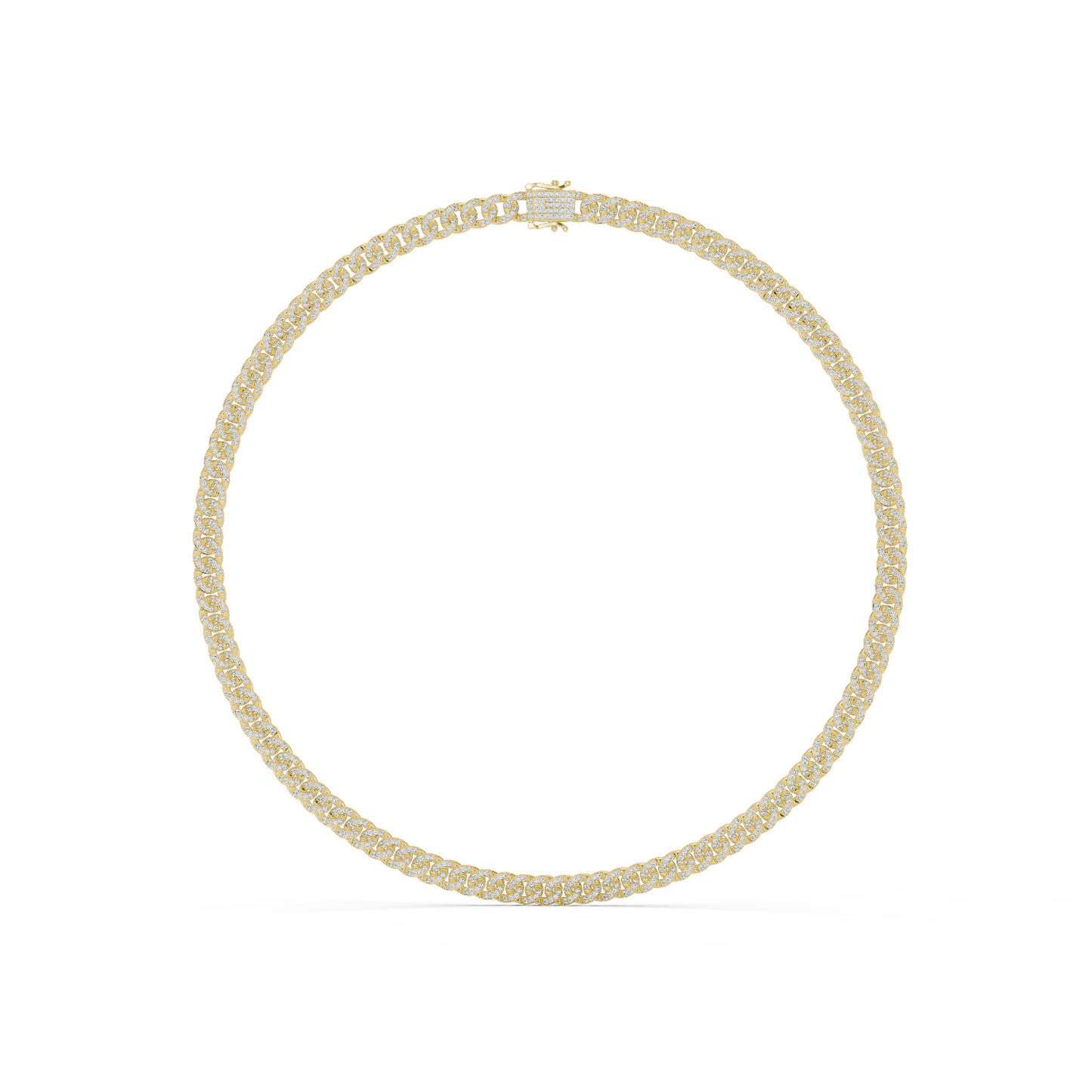 7.21ctw Solid Gold Iced Out Miami Cuban Link Choker Chain Necklace