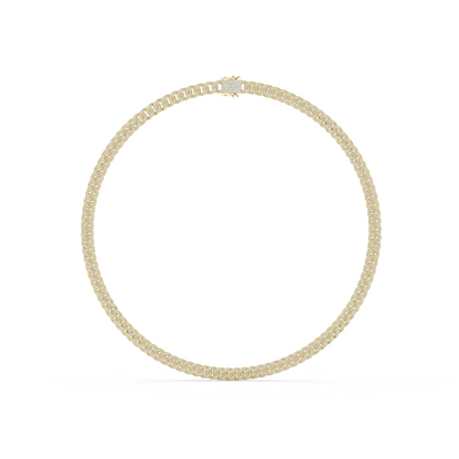 7.21ctw Solid Gold Iced Out Miami Cuban Link Choker Chain Necklace