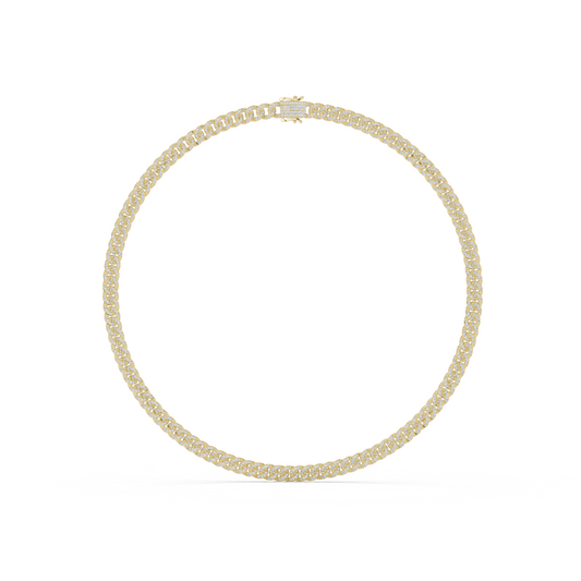 7.21ctw Solid Gold Iced Out Miami Cuban Link Choker Chain Necklace