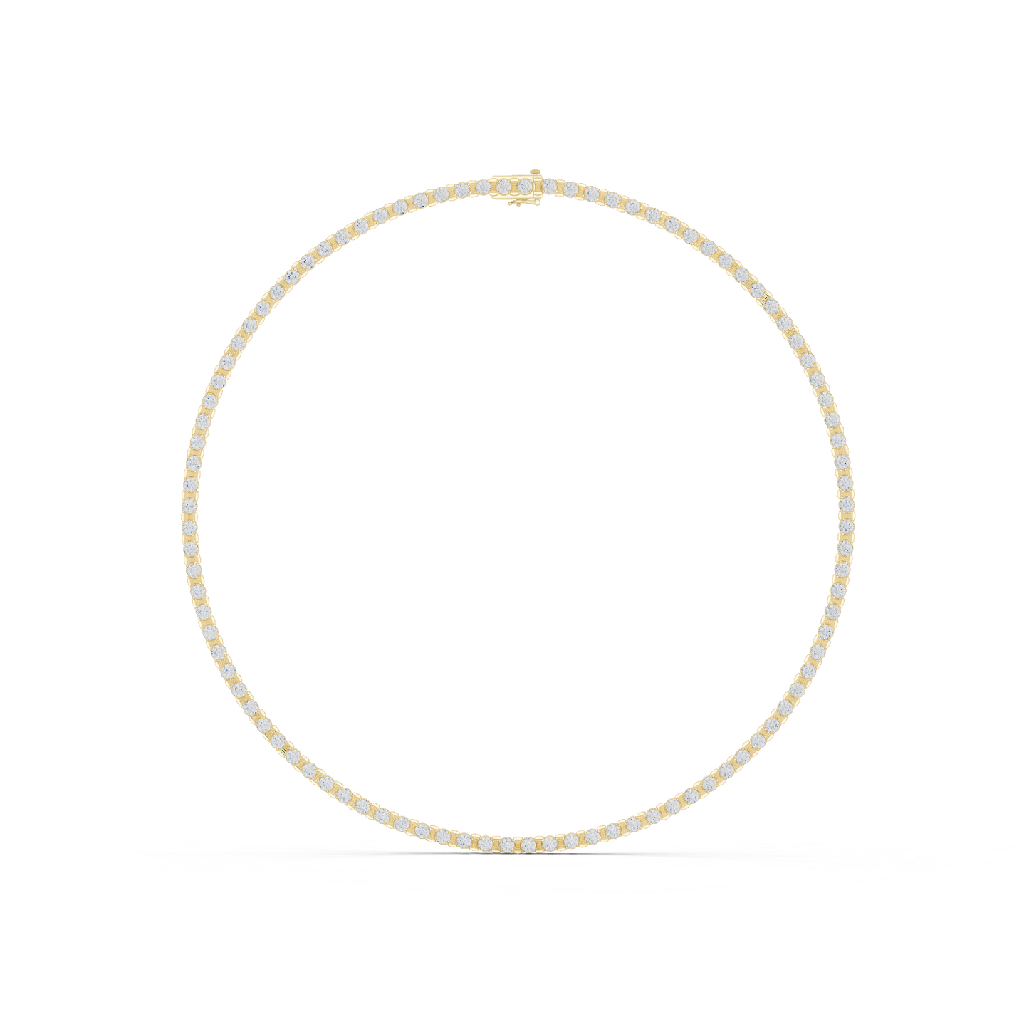 14.02ctw Solid Gold Round Cut Diamond Tennis Choker Riviera Necklace