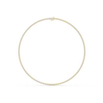 14.02ctw Solid Gold Round Cut Diamond Tennis Choker Riviera Necklace