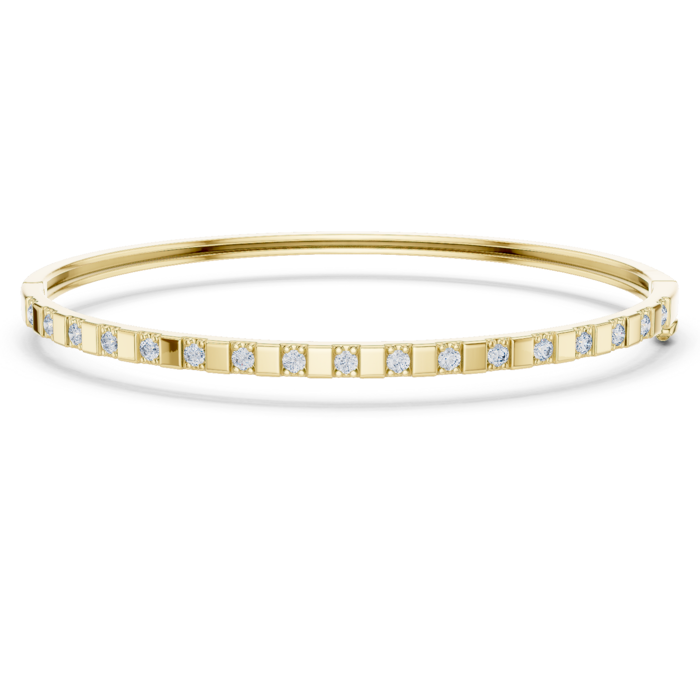 0.51CTW Yellow Gold Diamond Bar Bangle Bracelet | Stackable Diamond Station Luxury
