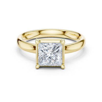 1.50 Carat Princess Cut Diamond Solitaire Ring | Yellow Gold