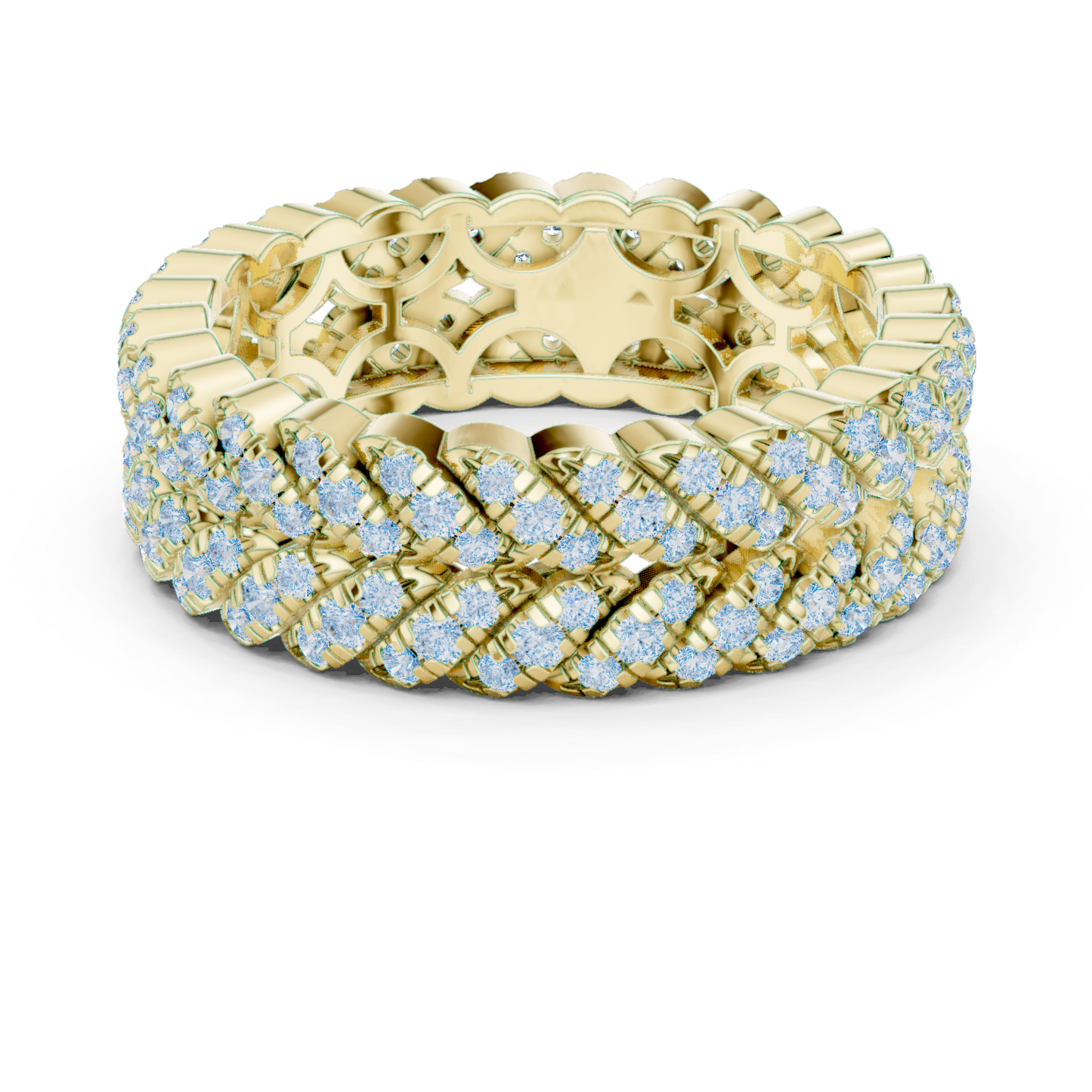 1.01ctw Round Diamond Woven Braided Link Ring - Solid Gold