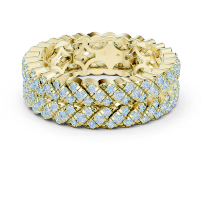 1.01ctw Round Diamond Woven Braided Link Ring - Solid Gold