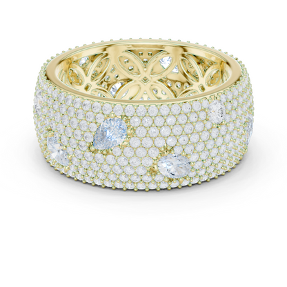 3.19ctw Mixed Cut Diamond Wide Honeycomb Pavé Statement Ring