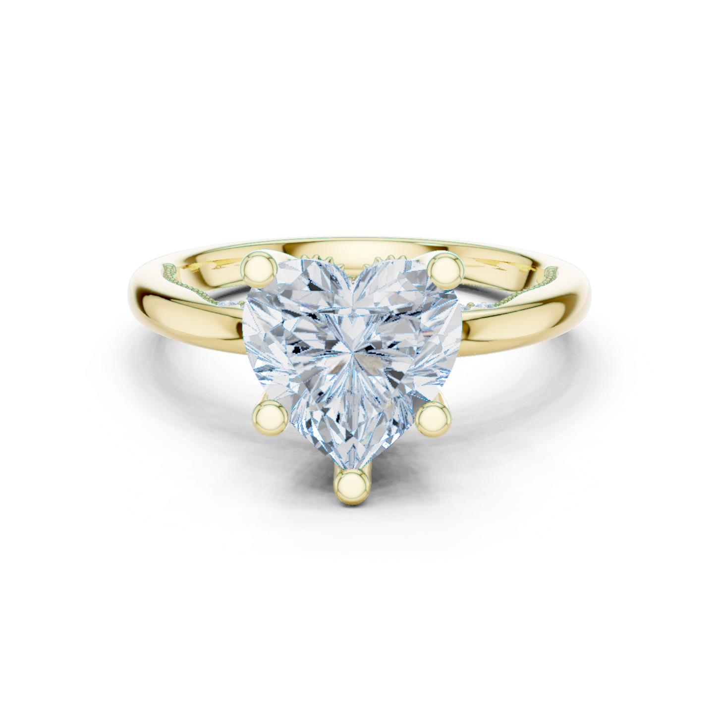 2.60ctw Heart-Cut Diamond Solitaire Hidden Halo Engagement Ring | Solid Gold