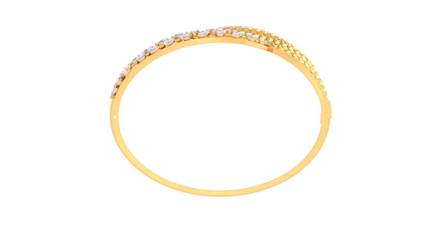 1.04 Ct - Celestial Curve Diamond Stud Bracelet