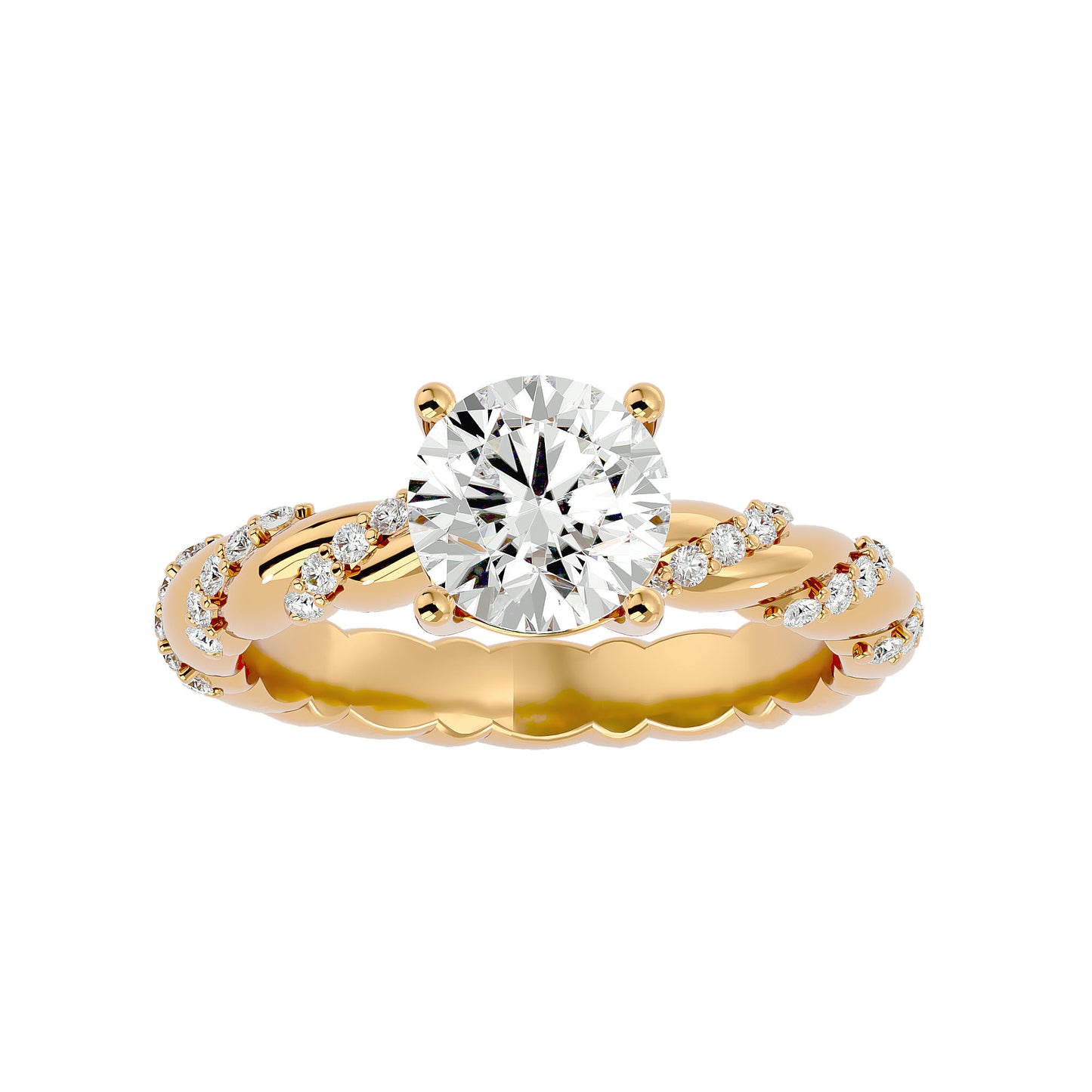 Iconique Premium Solitaire – 1.78ct Round Diamond Gold Ring