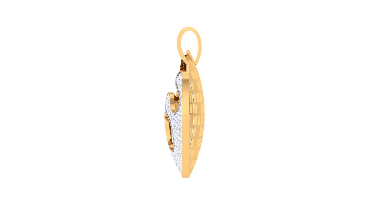 Woven Earth Pendent In Gold - 2.04 Ct Round Cut Diamonds