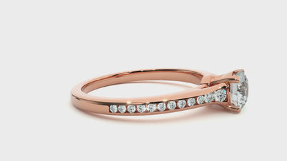 Lumière Beautiful Halo - 0.74 Ct Round Diamond Gold Ring