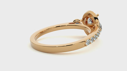 Lumière Beautiful Halo Ring- 1.95 Ct Round Diamond Gold Ring