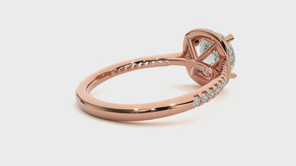 Lumière Beautiful Halo Ring- 1.94 Ct Round Diamond Gold Ring