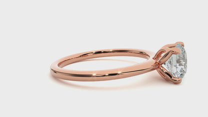 Iconique Classic Solitaires Golden Band - 1.29 Ct Round Diamond Ring