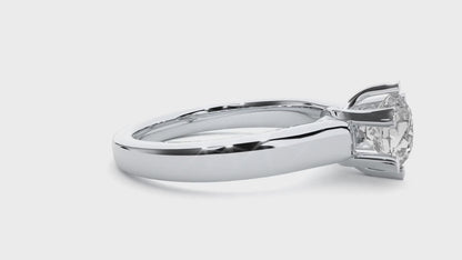 Iconique Vintage Crown Solitaire Yellow Gold Ring  - 1.29 Ct Round Diamonds