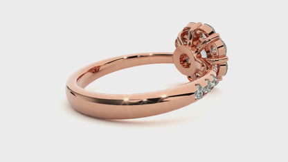 Éclat Fleuron Floral Cluster  – 1.64ct Round Diamonds Gold Ring