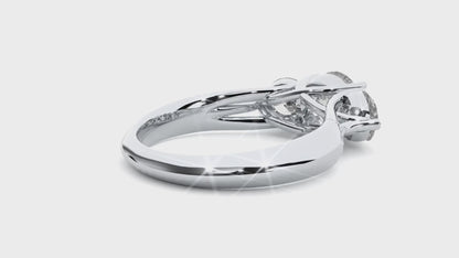 Trilune Beautiful Three-Stone - 2.22 Ct Round Diamond Gold Ring