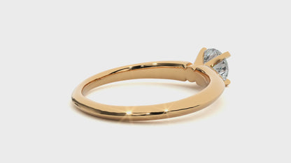 Lumière Beautiful Halo - 0.41 Ct Round Diamond Gold Ring