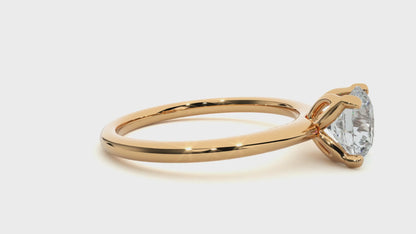 Iconique Classic Solitaires Golden Band - 1.29 Ct Round Diamond Ring