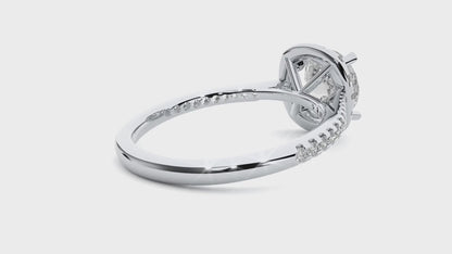 Lumière Beautiful Halo Ring- 1.94 Ct Round Diamond Gold Ring