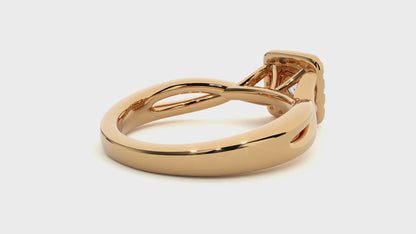 Lumière Beautiful Halo Ring- 0.87 Ct Round Diamond Gold Ring