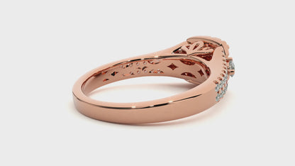 Lumière Beautiful Halo Ring- 0.87Ct Round Diamond Gold Ring