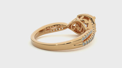 Lumière  Halo Ring- 1.35 Ct Round Diamond Gold Ring