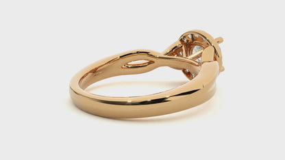 Lumière Beautiful Halo Ring- 0.94 Ct Round Diamond Gold Ring