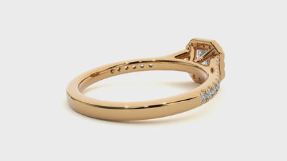 Lumière Beautiful Halo Ring- 0.65 Ct Round Diamond Gold Ring