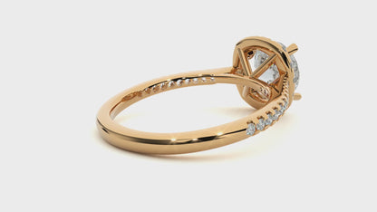 Lumière Beautiful Halo Ring- 1.94 Ct Round Diamond Gold Ring