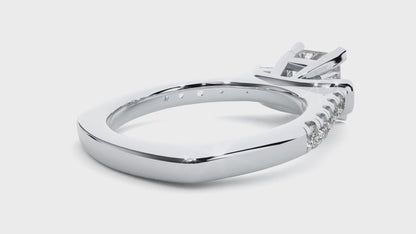 Trilune Beautiful Three-Stone - 1.72 Ct Round Diamond Gold Ring