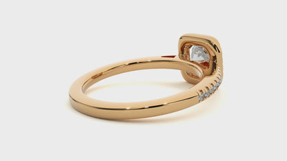 Lumière Beautiful Halo Ring- 1.68 Ct Round Diamond Gold Ring