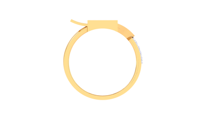 Lumiere Radiant Grid Gold Ring – 0.45 Ct Round Diamond