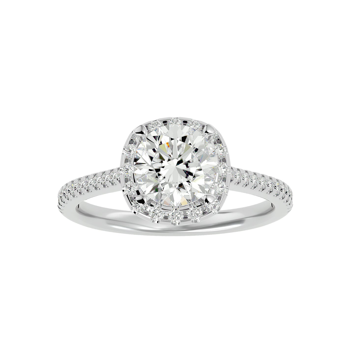 Lumière Beautiful Halo Ring- 1.94 Ct Round Diamond Gold Ring