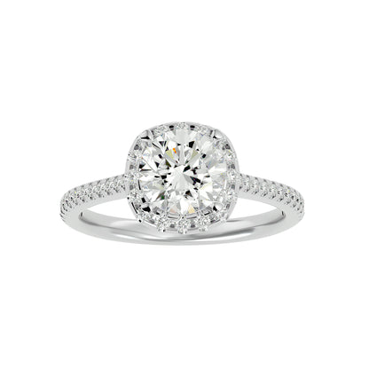 Lumière Beautiful Halo Ring- 1.94 Ct Round Diamond Gold Ring