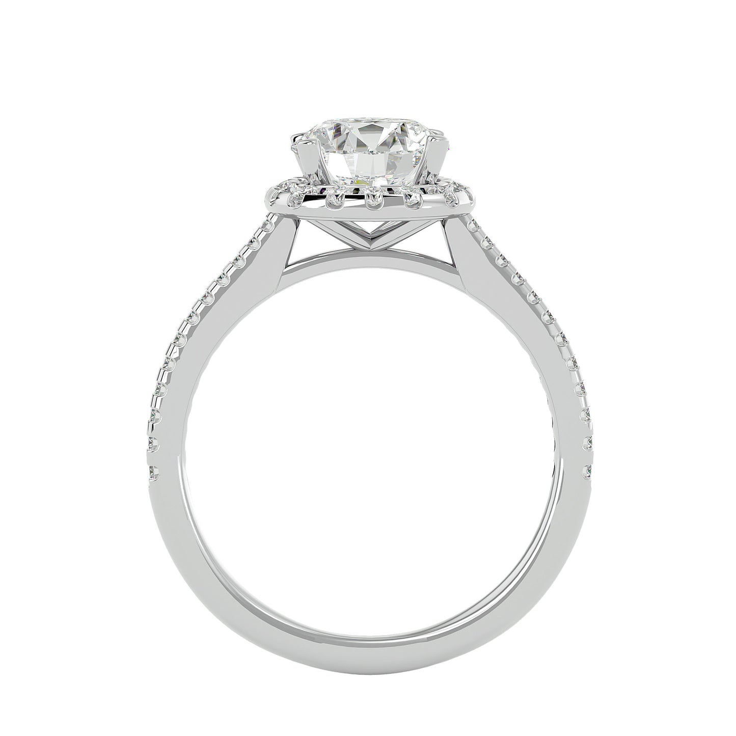 Lumière Beautiful Halo Ring- 1.94 Ct Round Diamond Gold Ring