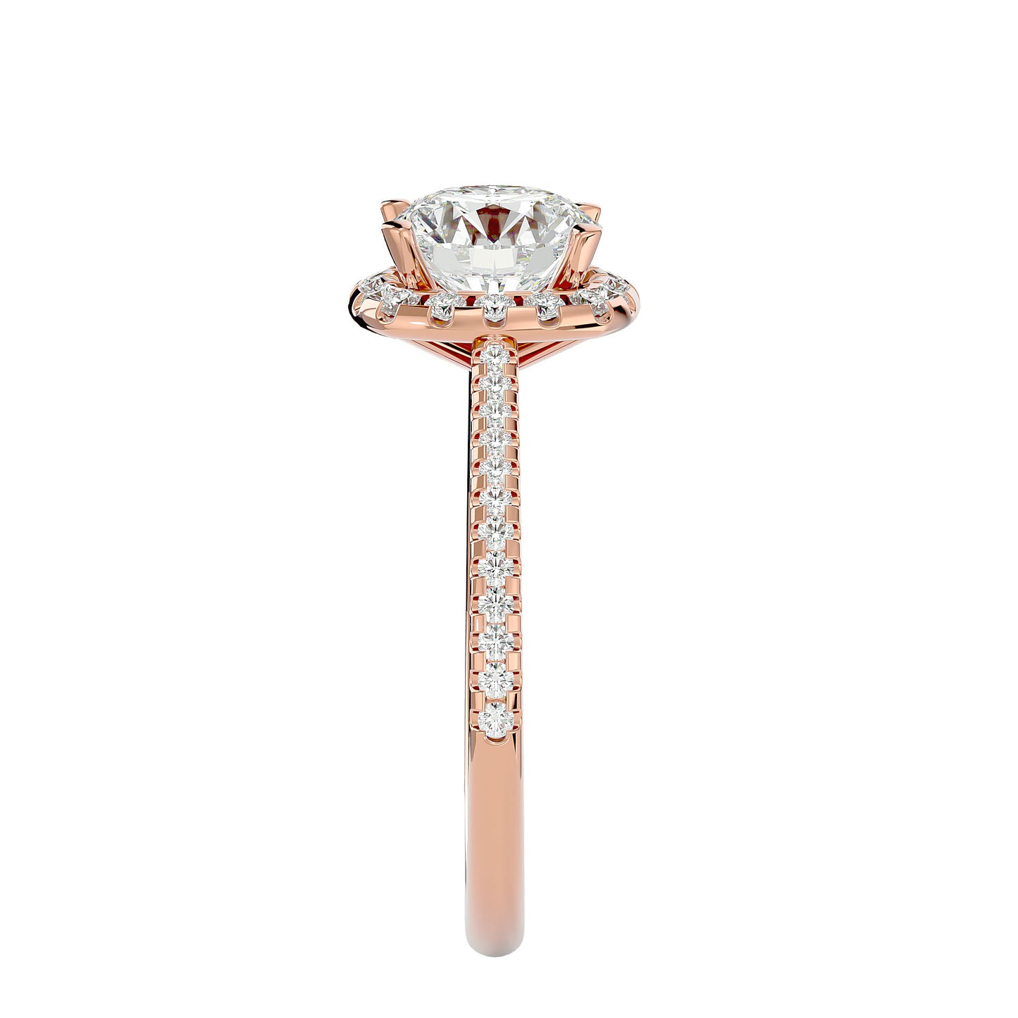 Lumière Beautiful Halo Ring- 1.94 Ct Round Diamond Gold Ring