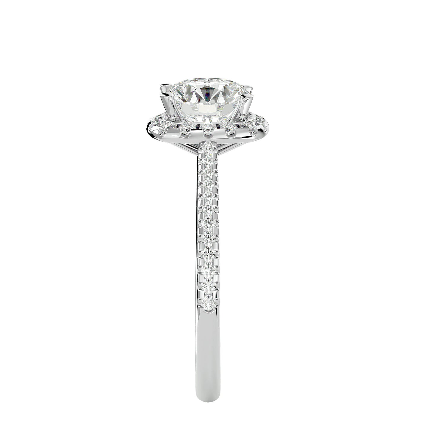 Lumière Beautiful Halo Ring- 1.94 Ct Round Diamond Gold Ring