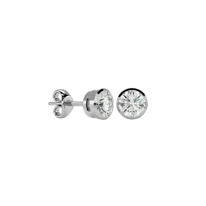 Golden Double Halo Cluster Stud Earrings  - 1.18 Ct Round Brilliant Cut Diamonds