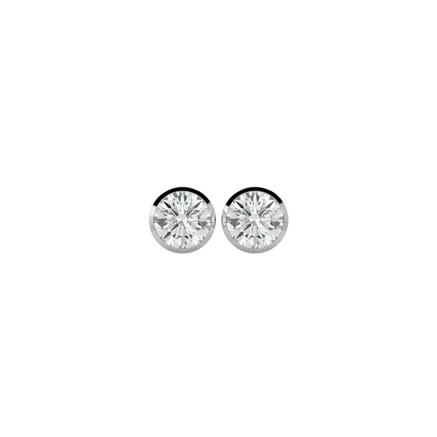 Golden Double Halo Cluster Stud Earrings  - 1.18 Ct Round Brilliant Cut Diamonds