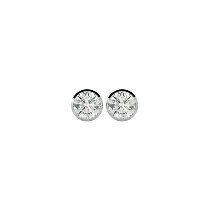 Golden Double Halo Cluster Stud Earrings  - 1.18 Ct Round Brilliant Cut Diamonds