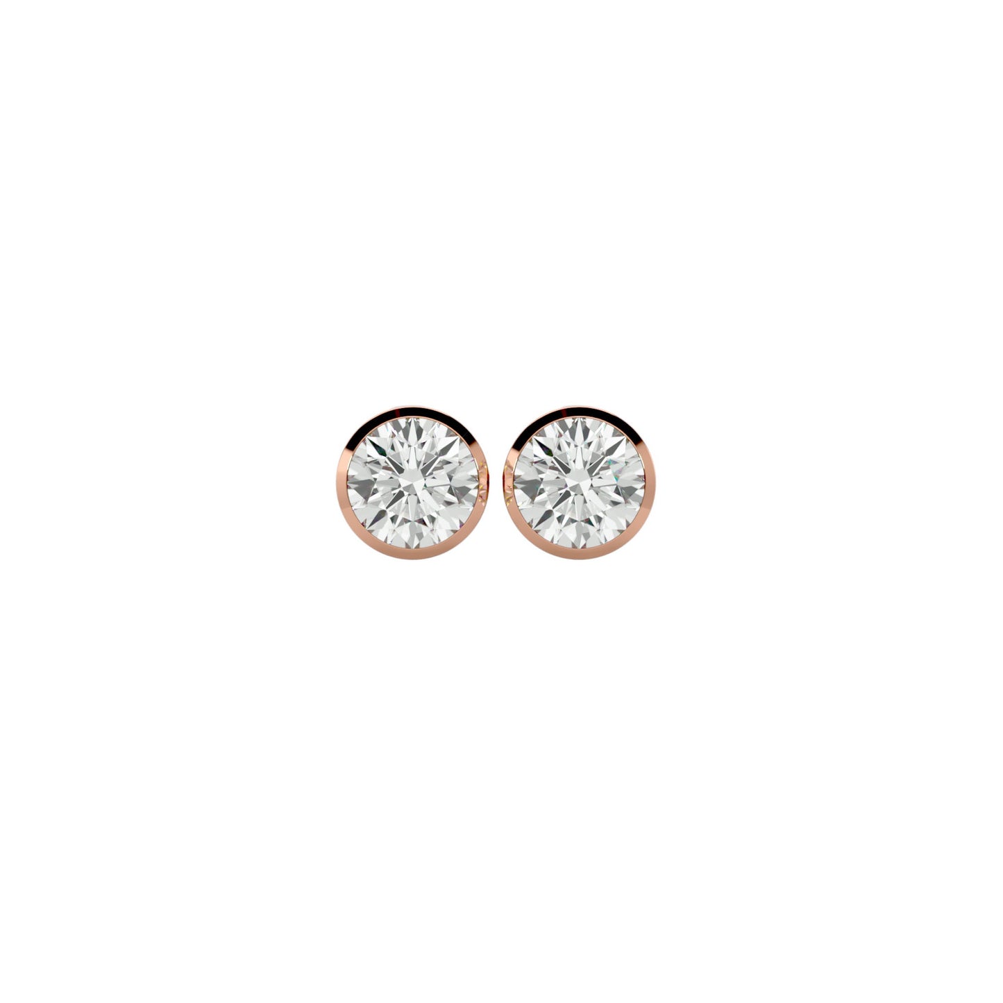 Golden Double Halo Cluster Stud Earrings  - 1.18 Ct Round Brilliant Cut Diamonds