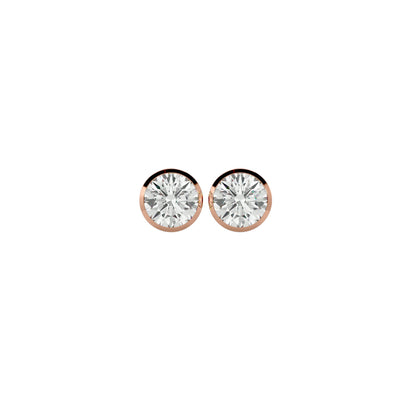 Golden Double Halo Cluster Stud Earrings  - 1.18 Ct Round Brilliant Cut Diamonds